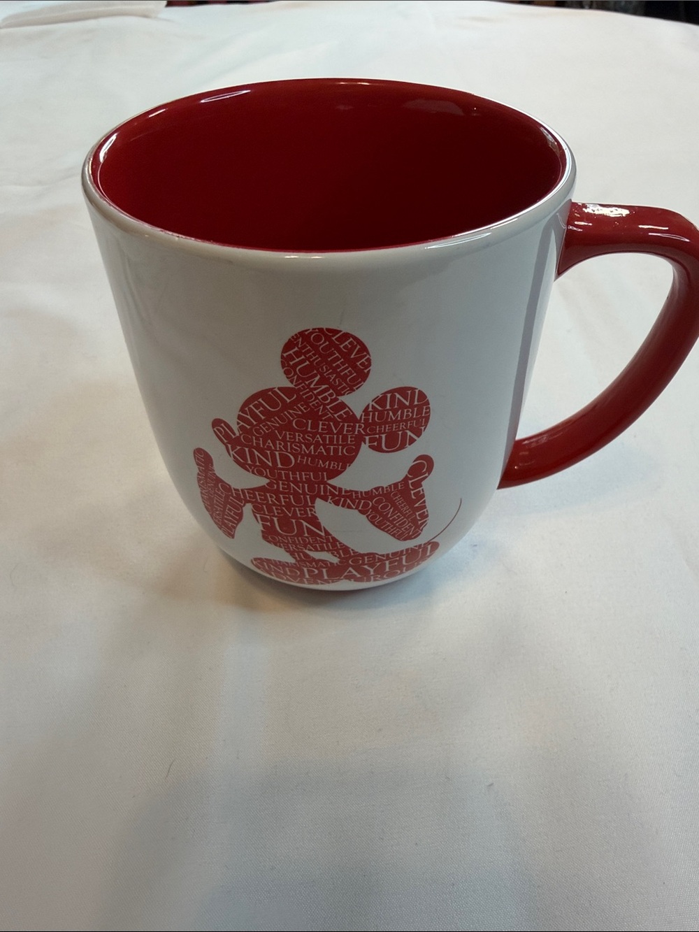Disney Red and White Character Word-Art Ceramic Mug